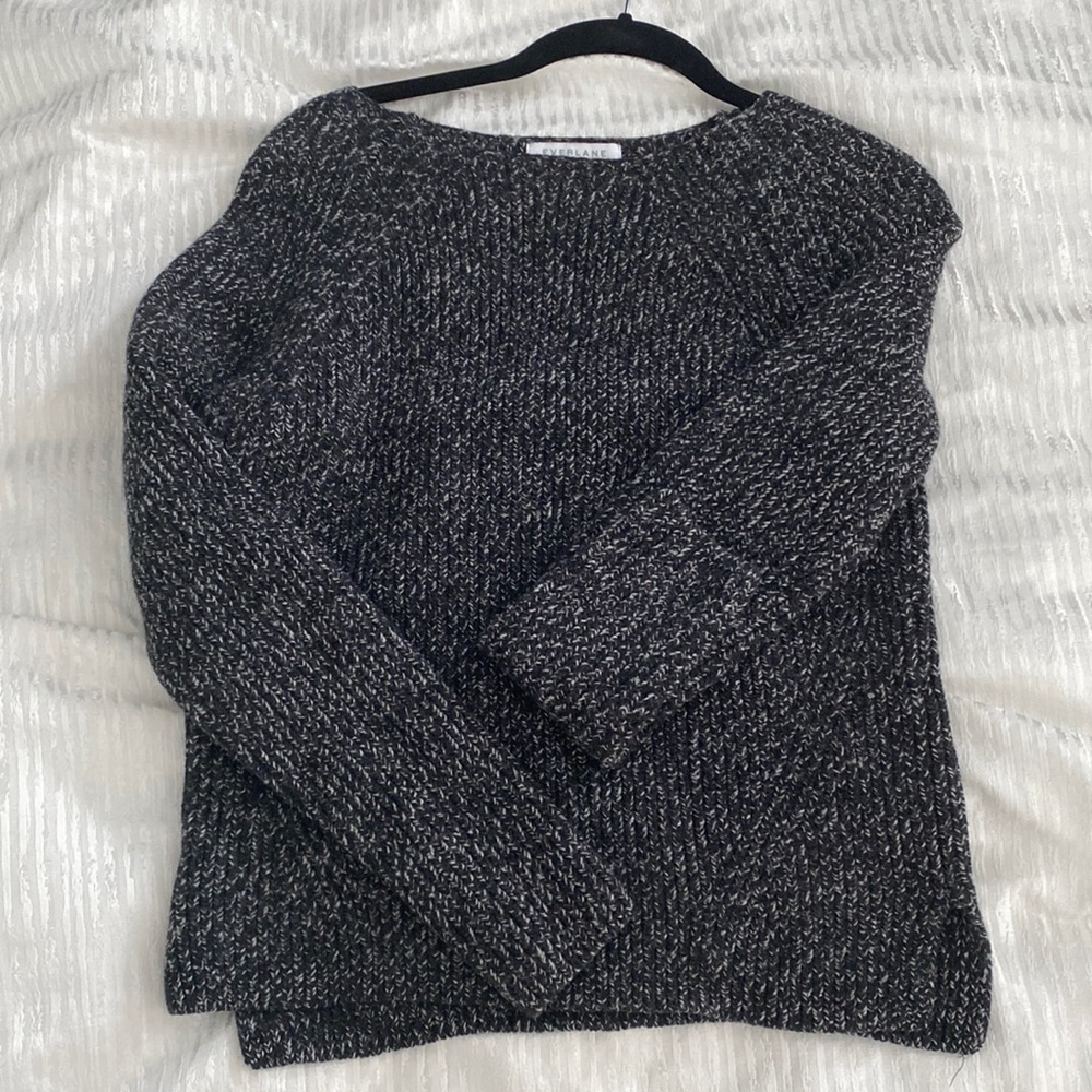 Navy blue & white knit sweater | Everlane - Picture 1 of 2
